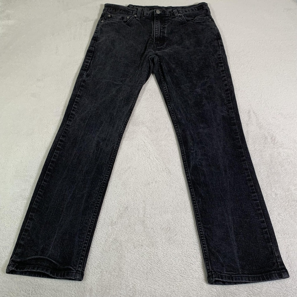 Levis 511 Jeans Mens 36x31 (Tag 36x32) Black Charcoal Wash Slim Straight Stretch